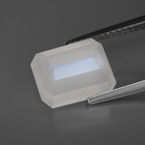 Pierre de lune arc-en-ciel blanc naturelle transparent, 4,16 ct, transparent / translucide