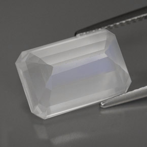 Pierre de lune arc-en-ciel Bleu blanc naturelle Transparent, 8.16 ct, Transparent / Translucide