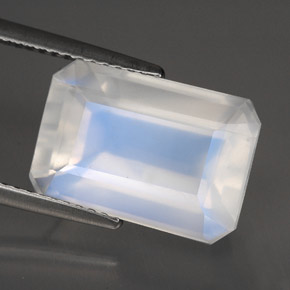 Pierre de lune arc-en-ciel Bleu blanc naturelle Transparent, 8.24 ct, Transparent / Translucide