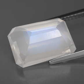 Pierre de lune arc-en-ciel Bleu blanc naturelle Transparent, 8.24 ct, Transparent / Translucide