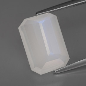 Pierre de lune arc-en-ciel blanc naturelle transparent, 6,93 ct, transparent / translucide