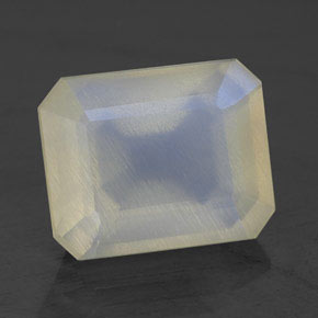 Pierre de lune arc-en-ciel blanc naturelle transparent, 5,10 ct, transparent / translucide