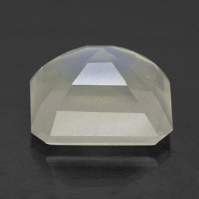 Pierre de lune arc-en-ciel blanc naturelle transparent, 5,10 ct, transparent / translucide