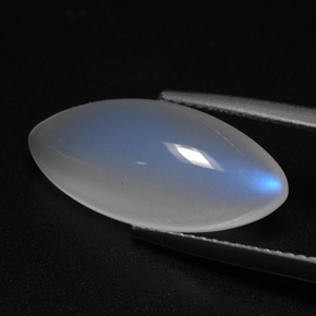 Pierre de lune arc-en-ciel blanc naturelle transparent, 5,97 ct, transparent / translucide