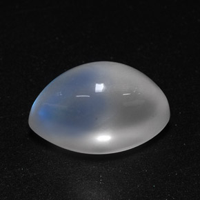 Pierre de lune arc-en-ciel blanc naturelle transparent, 6,27 ct, transparent / translucide