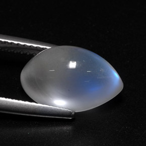 Pierre de lune arc-en-ciel blanc naturelle transparent, 6,27 ct, transparent / translucide