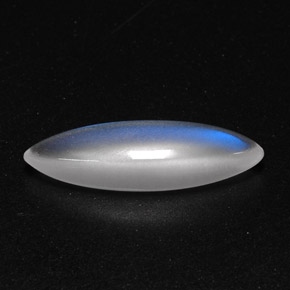 Pierre de lune arc-en-ciel blanc naturelle transparent, 2,14 ct, transparent / translucide