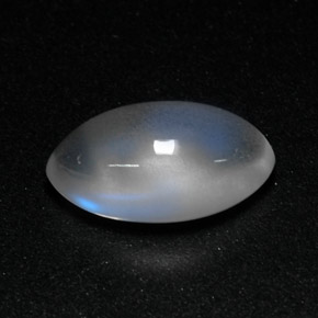 Pierre de lune arc-en-ciel blanc naturelle transparent, 3,35 ct, transparent / translucide