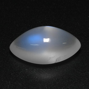 Pierre de lune arc-en-ciel Bleu blanc naturelle Transparent, 4.35 ct, Transparent / Translucide