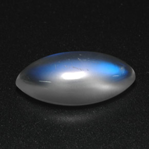 Pierre de lune arc-en-ciel blanc naturelle transparent, 3,91 ct, transparent / translucide