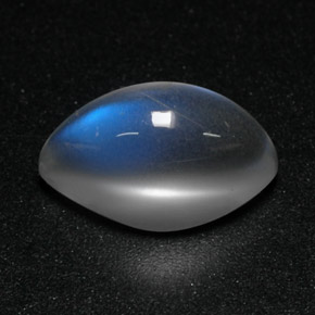 Pierre de lune arc-en-ciel blanc naturelle transparent, 2,77 ct, transparent / translucide