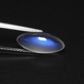 Pierre de lune arc-en-ciel Bleu blanc naturelle Transparent, 1.72 ct, Transparent / Translucide