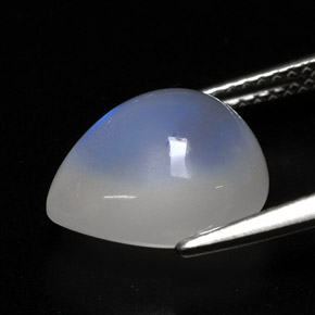 Pierre de lune arc-en-ciel Bleu blanc naturelle Transparent, 5.54 ct, Transparent / Translucide