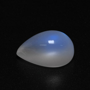 Pierre de lune arc-en-ciel blanc naturelle transparent, 2,99 ct, transparent / translucide