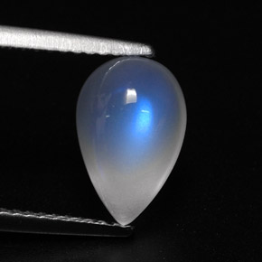 Pierre de lune arc-en-ciel blanc naturelle transparent, 2,99 ct, transparent / translucide