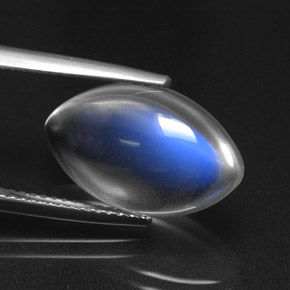 Pierre de lune arc-en-ciel Bleu blanc naturelle Transparent, 6.99 ct, Transparent / Translucide