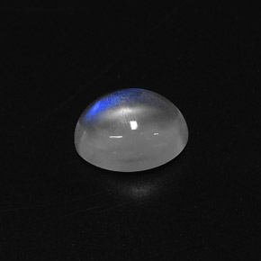 Pierre de lune arc-en-ciel blanc naturelle coupe ovale, 2,78 ct, transparent