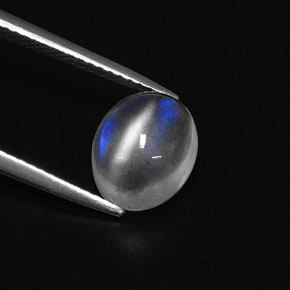 Pierre de lune arc-en-ciel blanc naturelle coupe ovale, 2,78 ct, transparent