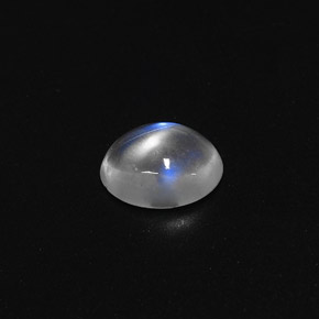 Pierre de lune arc-en-ciel blanc naturelle coupe ovale, 1,57 ct, transparent