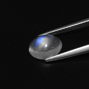 Pierre de lune arc-en-ciel blanc naturelle coupe ovale, 1,57 ct, transparent