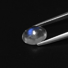 Pierre de lune arc-en-ciel Bleu blanc naturelle Coupe ovale, 1.75 ct, Transparent