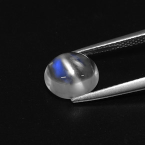 Pierre de lune arc-en-ciel blanc naturelle coupe ovale, 2,34 ct, transparent