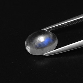 Pierre de lune arc-en-ciel Bleu blanc naturelle Coupe ovale, 2.03 ct, Transparent