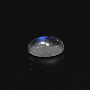 Pierre de lune arc-en-ciel blanc naturelle coupe ovale, 1,50 ct, transparent