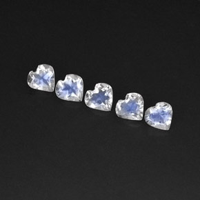 Achetez naturel ct blanc pierre de lune arc-en-ciel gems, forme de coeur, en provenance sri lanka (ceylan) chez gemselect. en stock, livraison internationale!