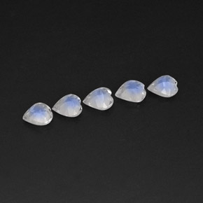 Achetez naturel ct blanc pierre de lune arc-en-ciel gems, forme de coeur, en provenance sri lanka (ceylan) chez gemselect. en stock, livraison internationale!