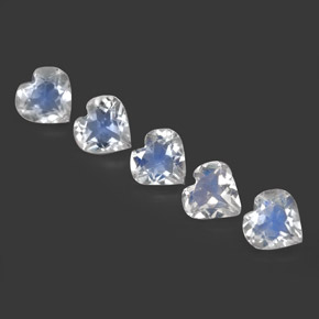 Achetez naturel ct blanc pierre de lune arc-en-ciel gems, forme de coeur, en provenance sri lanka (ceylan) chez gemselect. en stock, livraison internationale!