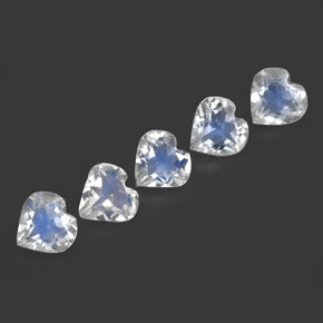 Achetez naturel ct blanc pierre de lune arc-en-ciel gems, forme de coeur, en provenance sri lanka (ceylan) chez gemselect. en stock, livraison internationale!