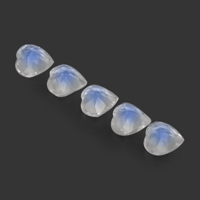 Achetez naturel ct blanc pierre de lune arc-en-ciel gems, forme de coeur, en provenance sri lanka (ceylan) chez gemselect. en stock, livraison internationale!