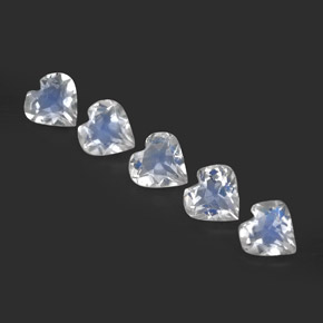 Achetez naturel ct blanc pierre de lune arc-en-ciel gems, forme de coeur, en provenance sri lanka (ceylan) chez gemselect. en stock, livraison internationale!