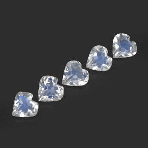 Achetez naturel ct blanc pierre de lune arc-en-ciel gems, forme de coeur, en provenance sri lanka (ceylan) chez gemselect. en stock, livraison internationale!