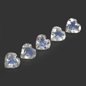 Achetez naturel ct blanc pierre de lune arc-en-ciel gems, forme de coeur, en provenance sri lanka chez gemselect. en stock, livraison internationale!
