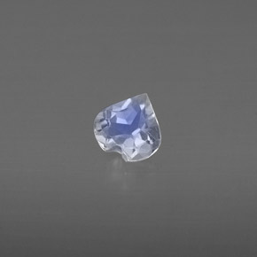 Pierre de lune arc-en-ciel blanc naturelle forme de coeur, 0,29 ct, transparent