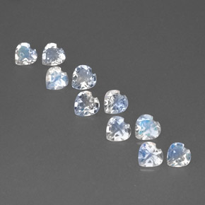 Achetez naturel ct blanc pierre de lune arc-en-ciel gems, forme de coeur, en provenance inde chez gemselect. en stock, livraison internationale!