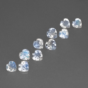 Achetez naturel ct blanc pierre de lune arc-en-ciel gems, forme de coeur, en provenance inde chez gemselect. en stock, livraison internationale!