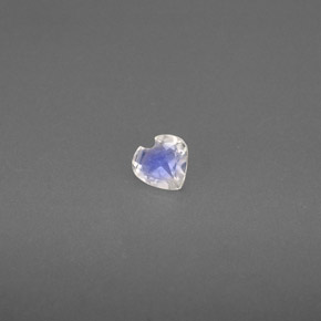 Pierre de lune arc-en-ciel blanc naturelle forme de coeur, 0,13 ct, transparent