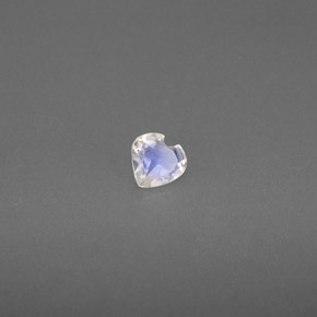 Pierre de lune arc-en-ciel blanc naturelle forme de coeur, 0,13 ct, transparent
