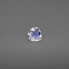 Pierre de lune arc-en-ciel Bleu blanc naturelle Forme de coeur, 0.22 ct, Transparent