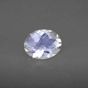 Pierre de lune arc-en-ciel bleue naturelle coupe ovale, 1,55 ct, VS