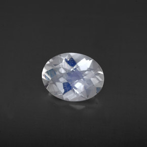 Pierre de lune arc-en-ciel Bleu blanc naturelle Coupe ovale, 1.32 ct, VS