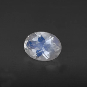 Pierre de lune arc-en-ciel blanc naturelle coupe ovale, 1,04 ct, VS