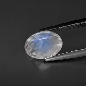 Pierre de lune arc-en-ciel blanc naturelle coupe ovale, 1,04 ct, VS