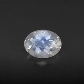 Pierre de lune arc-en-ciel Bleu blanc naturelle Coupe ovale, 1.13 ct, VS