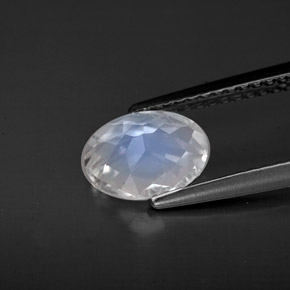 Pierre de lune arc-en-ciel Bleu blanc naturelle Coupe ovale, 1.13 ct, VS