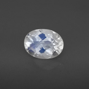 Pierre de lune arc-en-ciel Bleu blanc naturelle Coupe ovale, 1.36 ct, VS