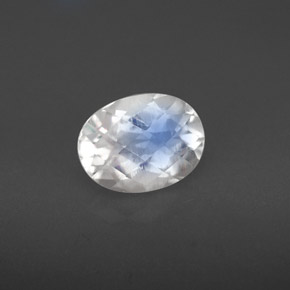 Pierre de lune arc-en-ciel blanc naturelle coupe ovale, 1,42 ct, VS
